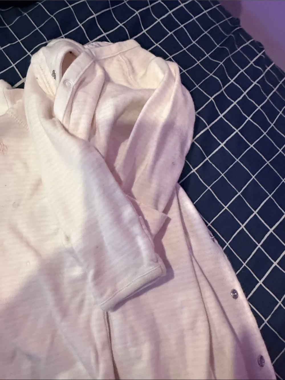 Ralph Lauren Pale Pink Striped Cotton Baby Top Set